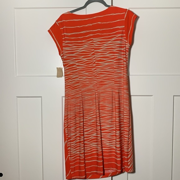 {Coldwater Creek} Vibrant Orange & Cream sidesash dress - Picture 6 of 7